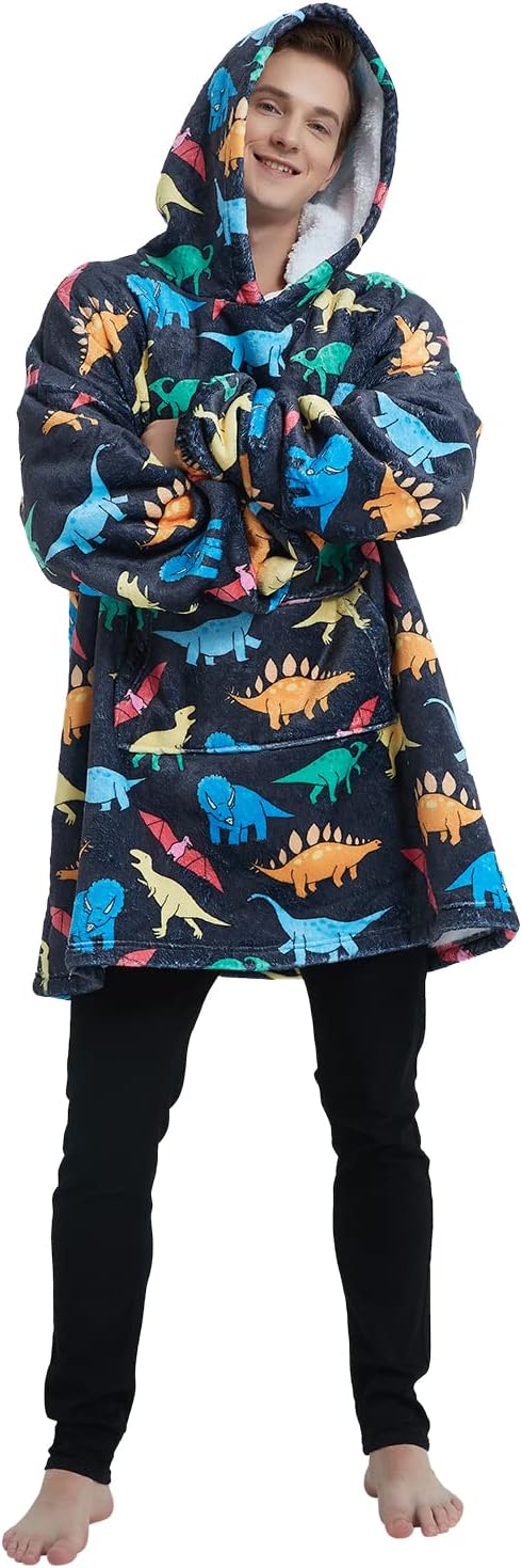 Fiosnow Sun and Moon Blanket Hoodies for Women and Men Adult Oversize Wearable Blanket Hoodies for Soft and Warm