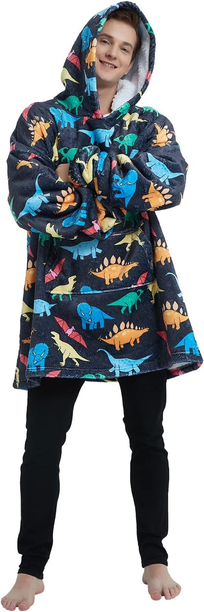 Fiosnow Sun and Moon Blanket Hoodies for Women and Men Adult Oversize Wearable Blanket Hoodies for Soft and Warm
