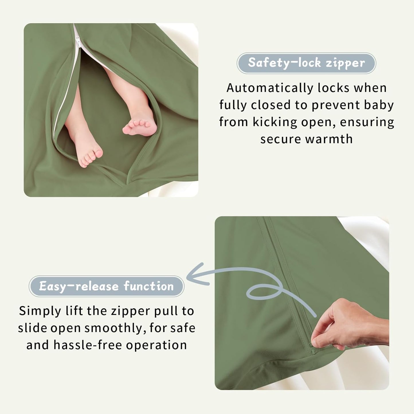 Baby Sleep Sack 0-6 Months,100% Cotton TOG 0.5 Wearable Blanket for Newborn and Infant, 3 Pack 2-Way Zipper Lightweight Sleeping Bags for Toddler
