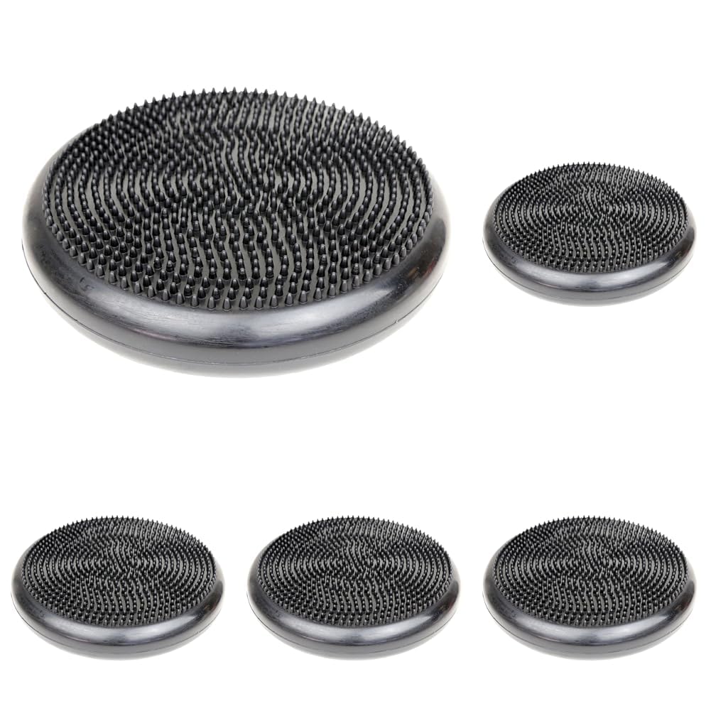 Cando-30-1870 CanDo Inflatable Balance Disc for Balance Training, Proprioception, Strengthening Lower Extremities, Posture, Back Pain, Stress Relief, Restlessness and Anxiety. Black, 14” Diameter