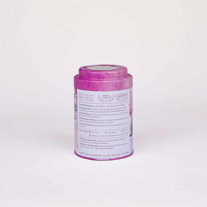 JusTea PURPLE JASMINE Plastic-Free Pyramid Purple Tea Bags, 12+ Cups Tin