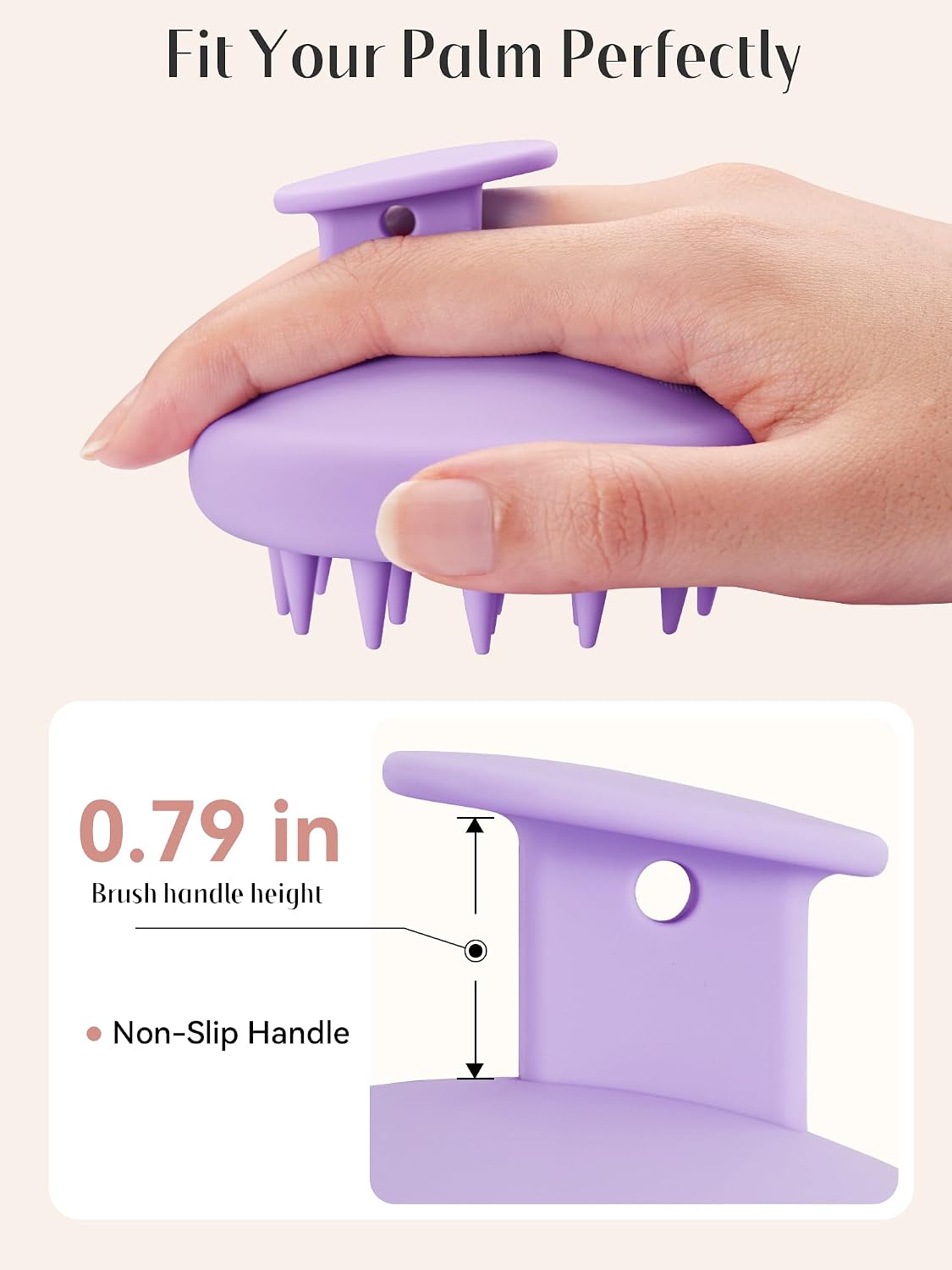 HEETA Scalp Massager Hair Growth, Scalp Scrubber with Soft Bristles, Integrated Silicone Design, Exfoliator for Dandruff Removal & Relaxation, Shampoo Brush Fit Wet Dry Hair Use, Black