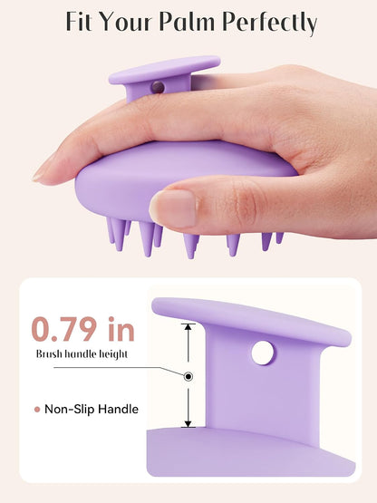 HEETA Scalp Massager Hair Growth, Scalp Scrubber with Soft Bristles, Integrated Silicone Design, Exfoliator for Dandruff Removal & Relaxation, Shampoo Brush Fit Wet Dry Hair Use, Black