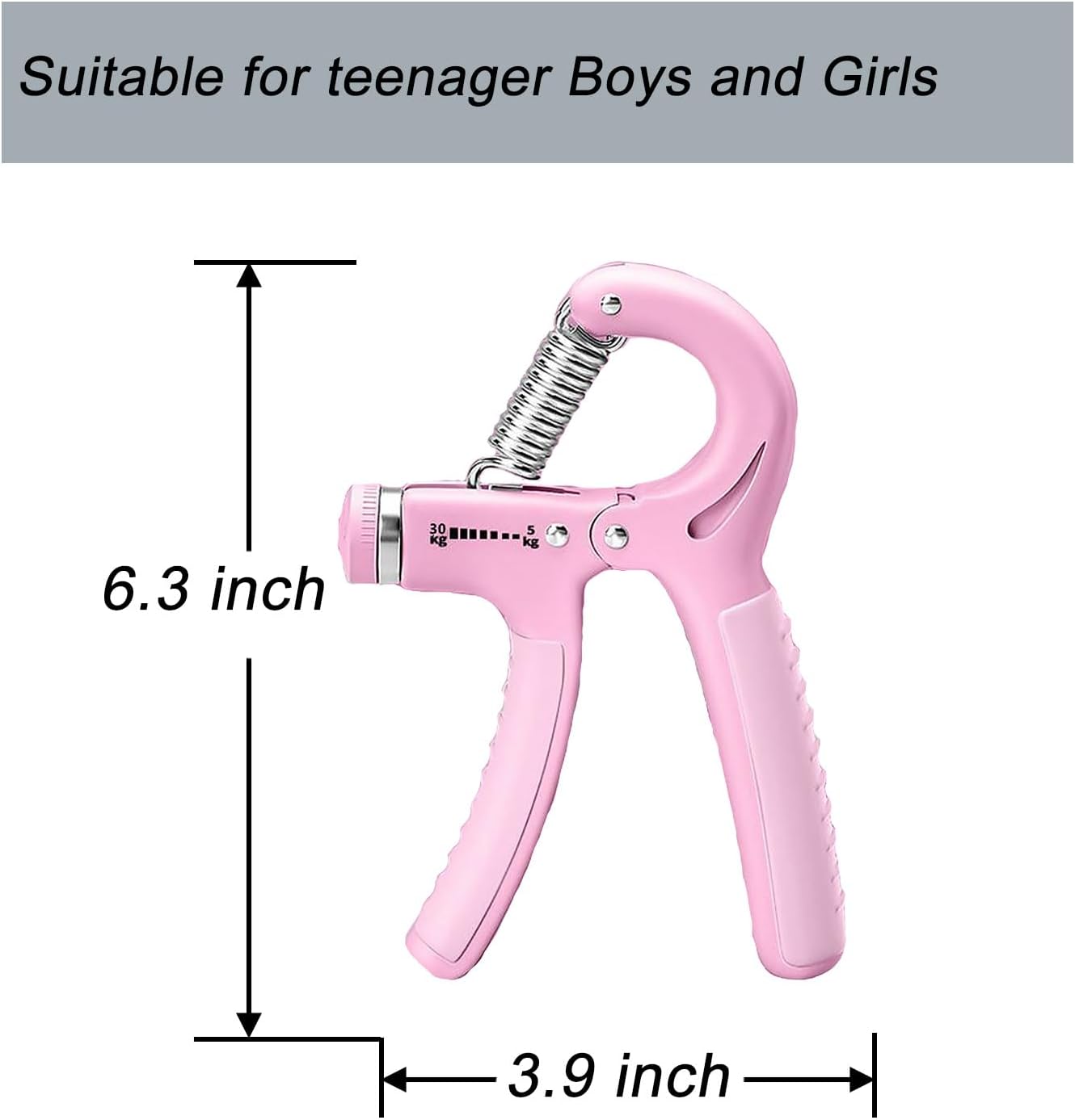 Strengthener Hand Grip 2 Pack Kid Boys Girls Teenager Strength Trainer Number Counter Forearm Finger Wrist Gripper Exerciser 5-30kg Adjustable Stretcher Squeezer Workout