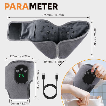 IFTHFOUR 2Pcs Foot and Ankle Massager with Heat, Portable Heated Wrap, 3 Vibration Modes and 5 Heat Settings, USB Charging, Ideal for Home and Travel
