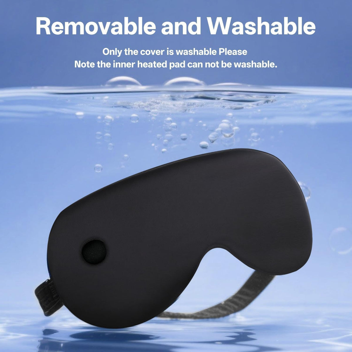 Silk Cordless Heated Eye Mask for Dry Eyes, Cordless Eye Mask Electric Warm Compress for Fast Eye Relief Rechargeable USB Heat Relax Mask for Sleep Black