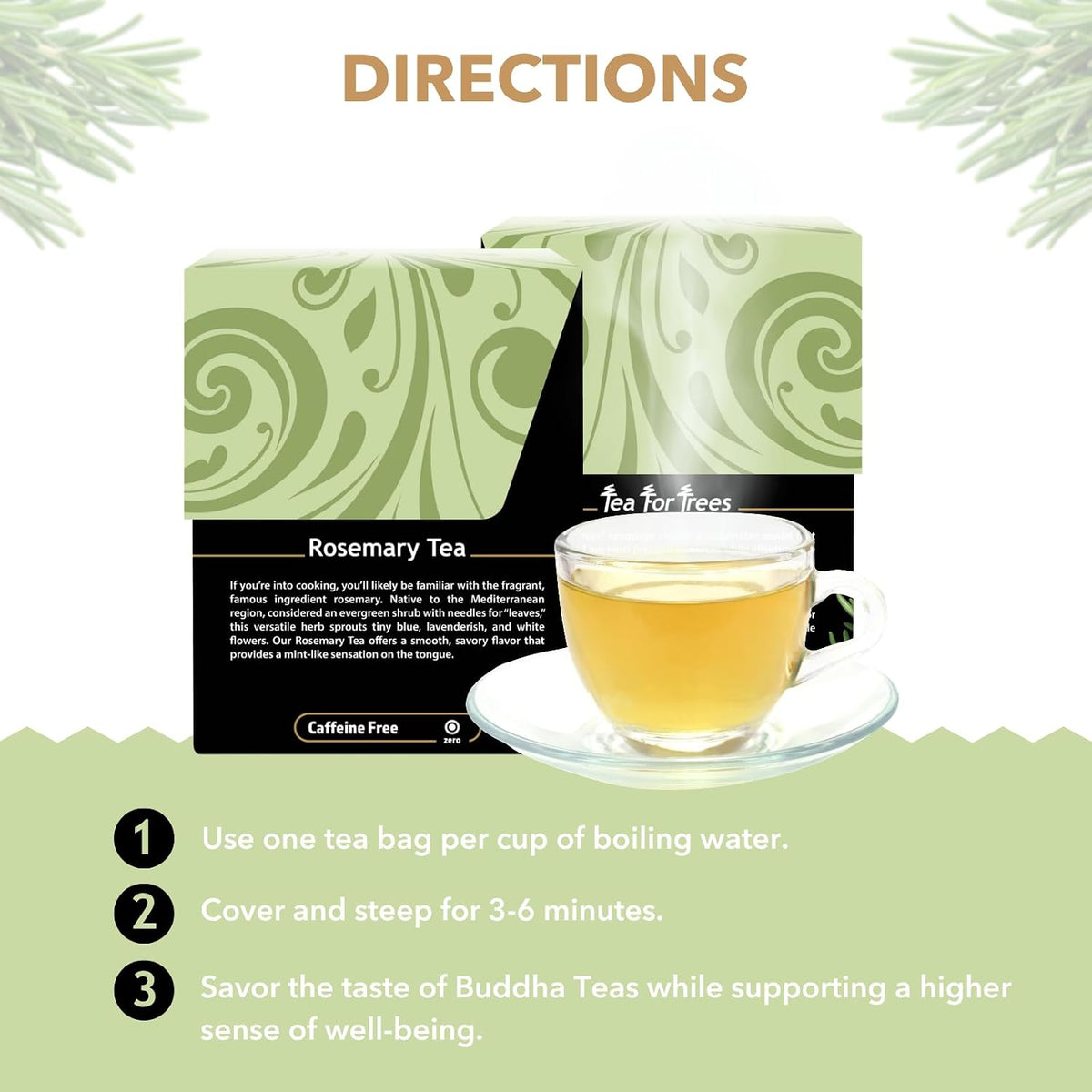 Buddha Teas Organic Rosemary Tea - Herbal Tea, Microplastic & Caffeine Free