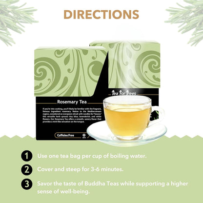 Buddha Teas Organic Rosemary Tea - Herbal Tea, Microplastic & Caffeine Free