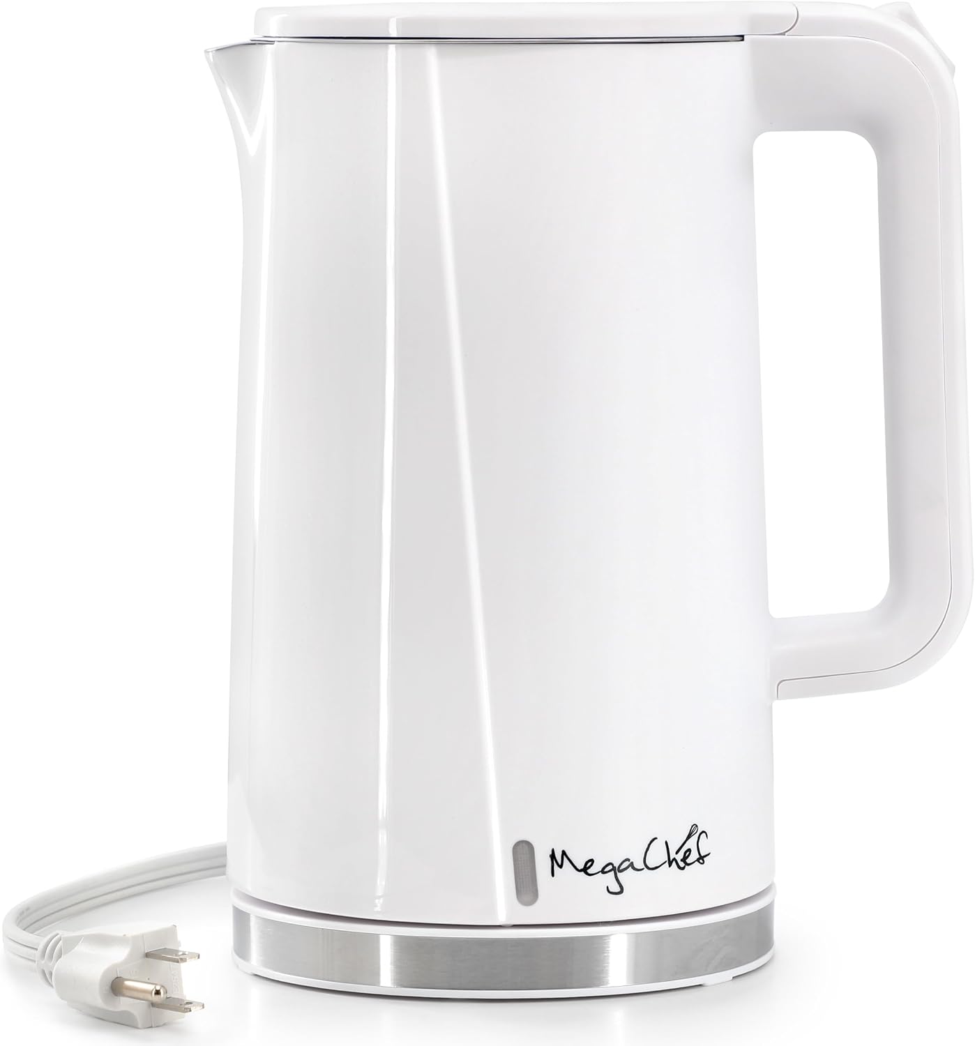 MegaChef Electric Watter Boiler/Tea Kettle (Glass, Silver, 1.8 Liter)