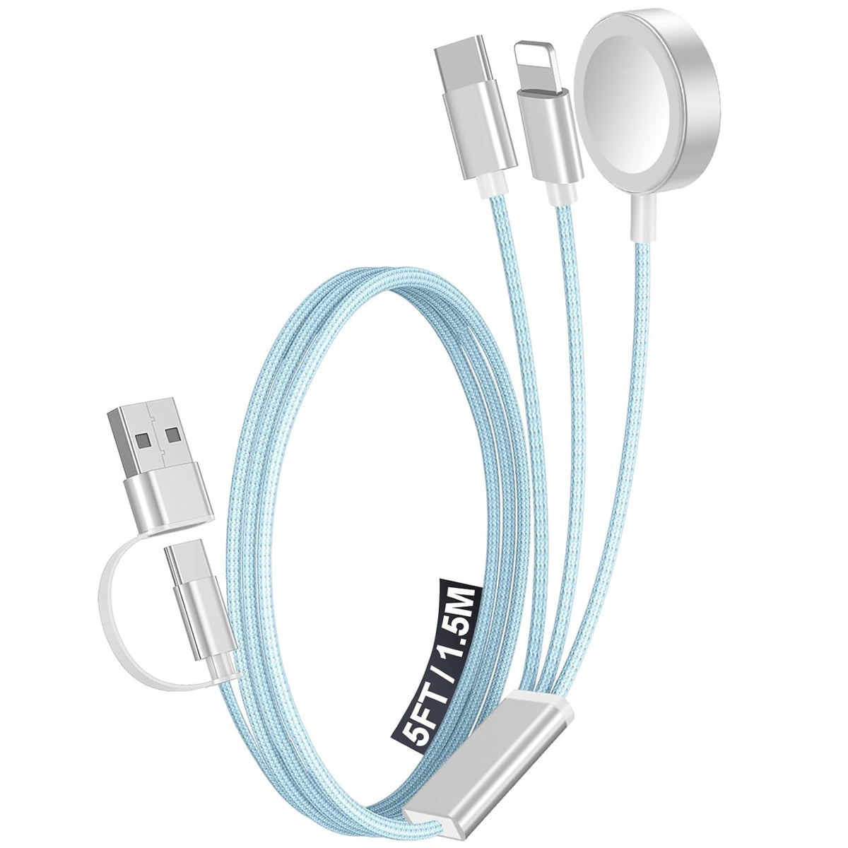 Travel Essentials for Apple Watch Charger,3-in-2 Multi Charging Cable