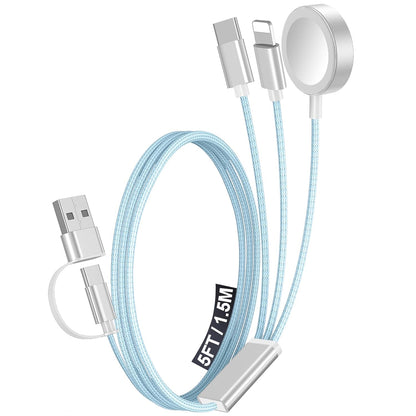 Travel Essentials for Apple Watch Charger,3-in-2 Multi Charging Cable