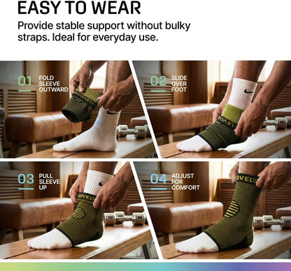 Modvel Foot & Ankle Brace Socks for Sprained Ankle Compression Sleeve - Foot Support for Women & Men - Tendonitis & Arthritis Ankle Brace Sports Running, Torn Ligaments & Women Stabilizing Ankle Wrap