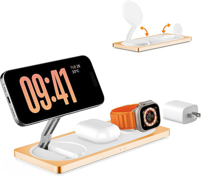 PETINO 3 in 1 Wireless Charging Station for Apple Devices with MagSafe