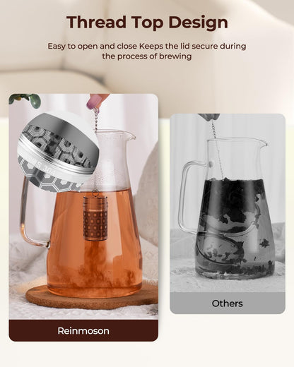 Reinmoson Large Tea Infuser for Loose Tea & Spice Infuser for Cooking, Extra Fine Mesh Tea Strainers, 304 Stainless Steel Loose Leaf Tea Steeper for Black Tea, Rooibos, etc