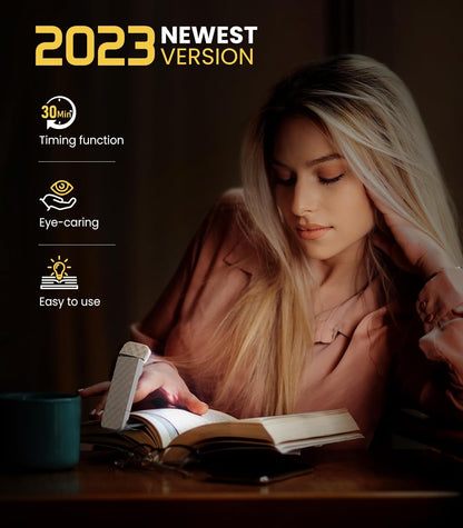 OPAUL USB Rechargeable Book Light, Clip-on LED Bookmark Reading Light in Bed, 3 Amber Colors & 5 Brightness, Long Lasting, Perfect Gifts Stocking Stuffers for Book Lovers, Adults, Kids