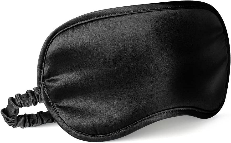 LULUSILK Mulberry Silk Sleep Eye Mask & Blindfold with Elastic Strap/Headband, Soft Eye Cover Eyeshade for Night Sleeping, Travel, Nap(Pink)