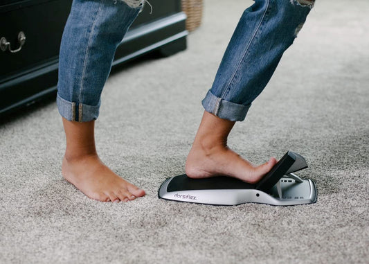 TARGET and AMPLIFY stretching of specific foot & leg muscles for Plantar Fasciitis, Achilles Tendonitis, Calf Tightness, Foot & Heel Pain, Foot & Ankle Mobility, and Toe Mobility.