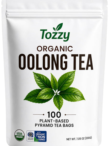 Tozzy Organic Oolong Tea – 100 Count, Plant-Based Pyramid Tea Bags
