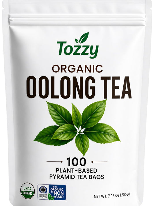 Tozzy Organic Oolong Tea – 100 Count, Plant-Based Pyramid Tea Bags
