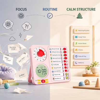 Herloreen Visual Timer for ADHD, Chore Chart & Task Planner for Kids,Adults