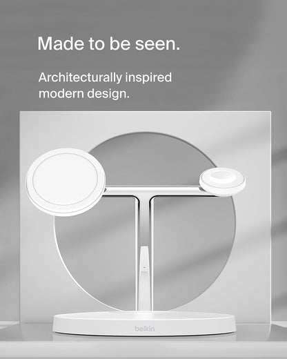 Belkin Qi2 15W Wireless Charging Station, 3 in 1 iPhone Charger