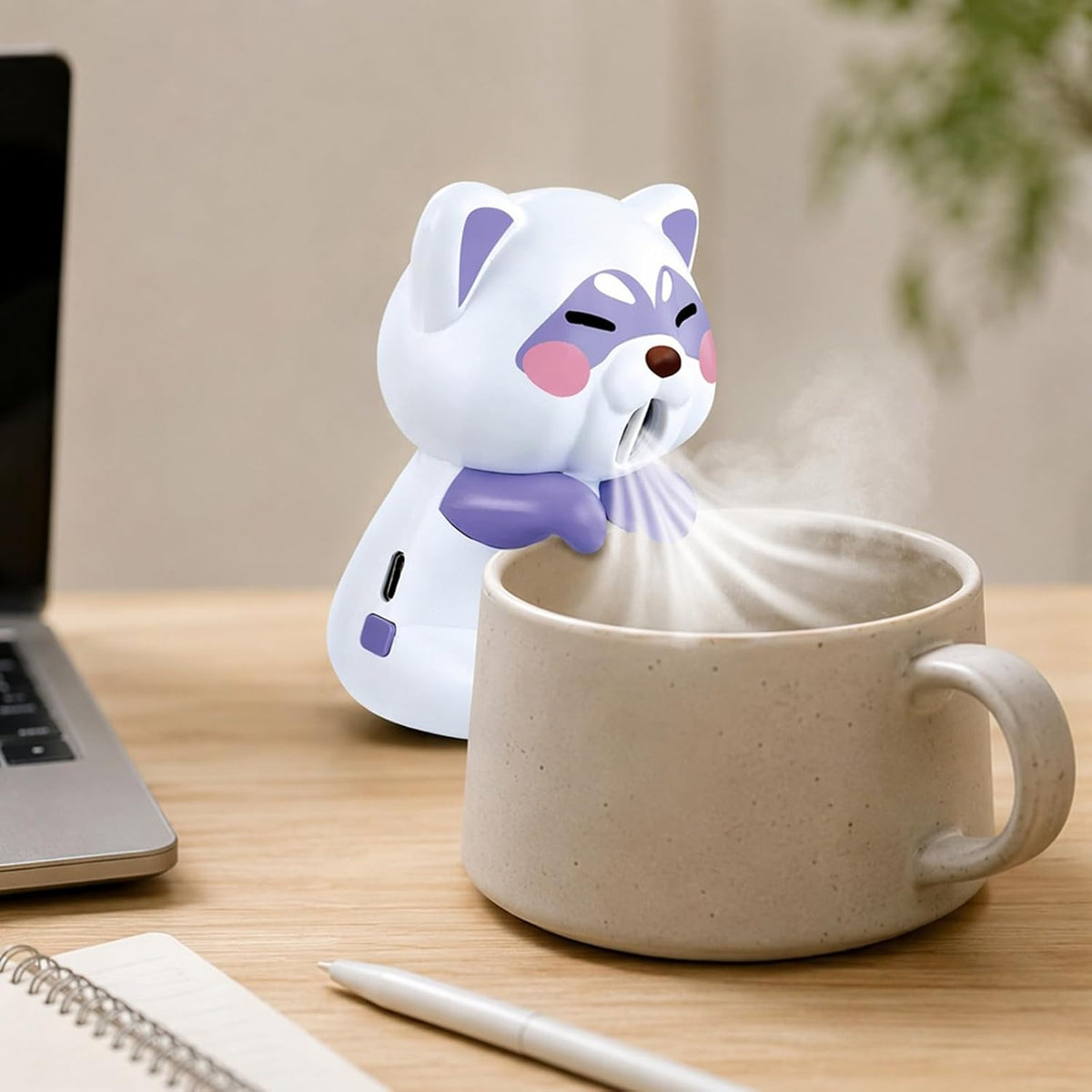 Cooling Clip-On Mini Fan 3 Speed Hands Free Food Cooling (Panda)