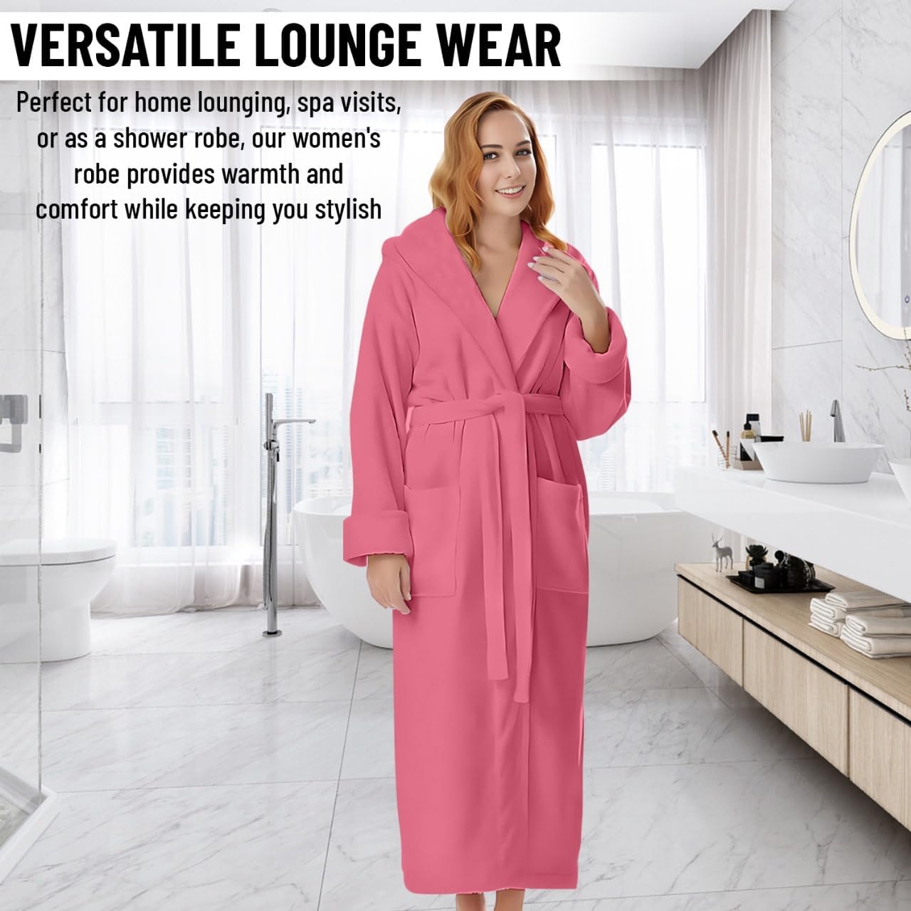 KAHAF COLLECTION Cotton Terry Robes for Women and Men, Terry Shawl Collar Bathrobe, ONE SIZE - UNISEX Men & Women Spa Robe