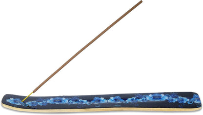 Bless-International Traditional-Handmade-Burner Wooden-Incense-Stick-Holder Ash-Catcher-Stand for-Aromatherapy-Meditation-Yoga (Incense Holder 10 inch(2 pcs))