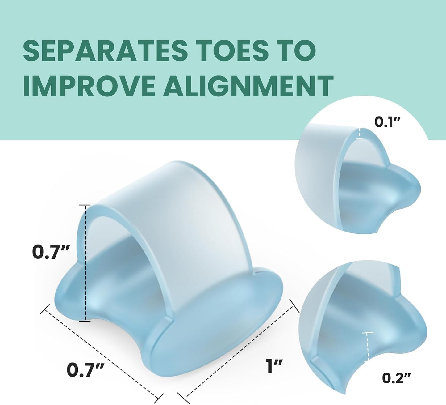 Welnove Gel Toe Separator, Pinky Toe Spacers, Little Toe Cushions, Small Toe Sleeves for Preventing Rubbing & Reducing Pressure (Pack of 12, Transparent)
