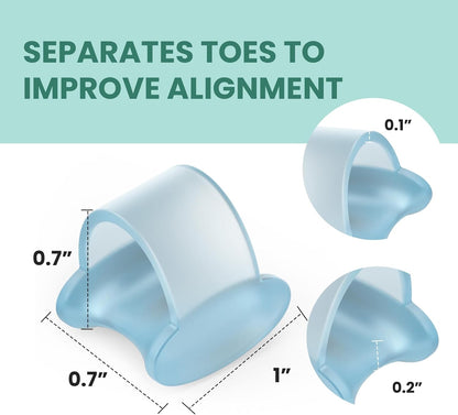 Welnove Gel Toe Separator, Pinky Toe Spacers, Little Toe Cushions, Small Toe Sleeves for Preventing Rubbing & Reducing Pressure (Pack of 12, Transparent)