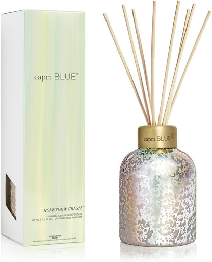 Capri Blue Reed Diffuser - Reed Diffuser Set Includes Scented Oil, Sticks, and Mercury Iridescent Glass Bottle - Home Decor Room Fresheners - Volcano (5.7 fl oz)