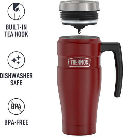 THERMOS Stainless King Vacuum-Insulated Travel Tumbler, 16 Ounce, Matte Steel