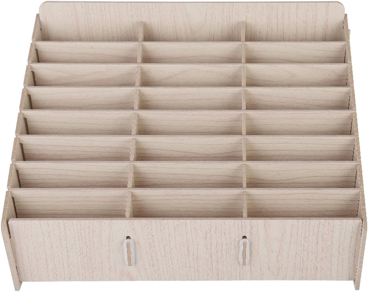 VBESTLIFE Wooden Phone Management Storage Box, Thickened Mobile Phone Storage Box with Multiple Cells, Cell Rack for Classroom Conference Office, Wooden Organizer
