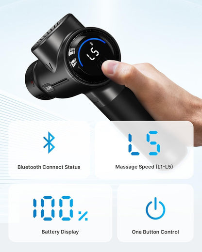 RENPHO Active+ Massage Gun, App-Controlled Guided Courses, Bluetooth