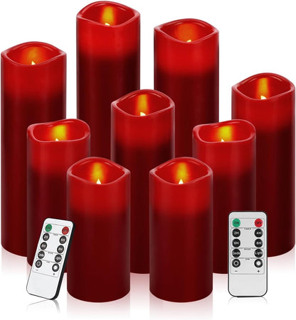 Vinkor Flameless Candles Battery Operated Candles Real Wax Pillar LED Candles with 10-Key Remote and Cycling 24 Hours Timer (Ivory 4" 5" 6" 7" 8" 9")