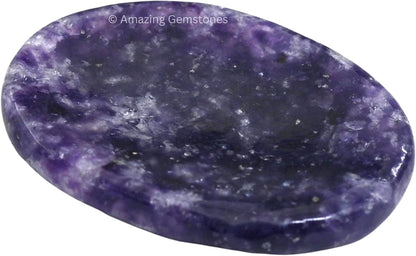 Amazing Gemstone Labradorite Thumb Worry Stone, Anxiety Stone, Healing Crystals - Piedra Crystal Fidget for Gift, Meditation, Calming, Relaxation, Stress Relief - Colors A