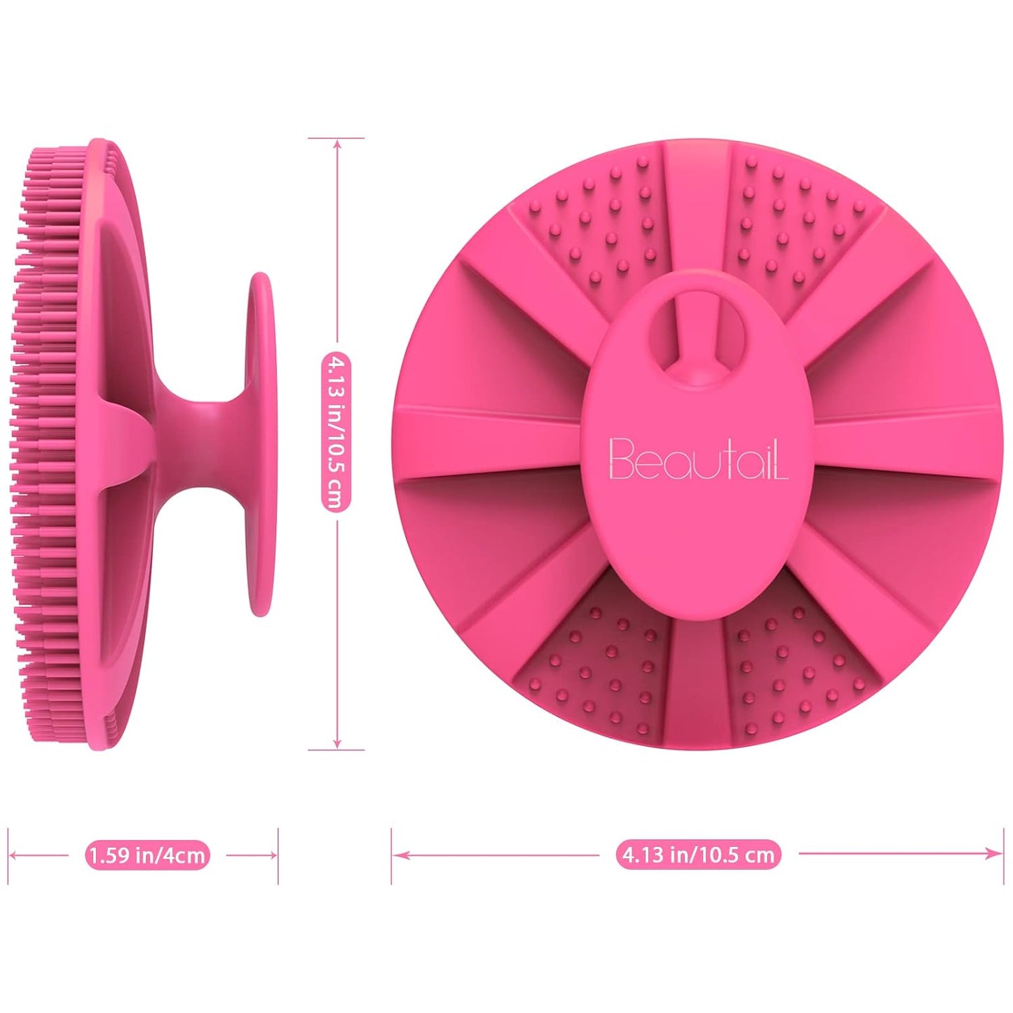 Silicone Body Scrubber 2 Pack, BEAUTAIL Shower Bath Scrubber, More Hygienic Than Traditional Loofah, Lather Nicely, Gentle Exfoliating Brush for Women Men Baby Sensitive Skin, Black+Purple