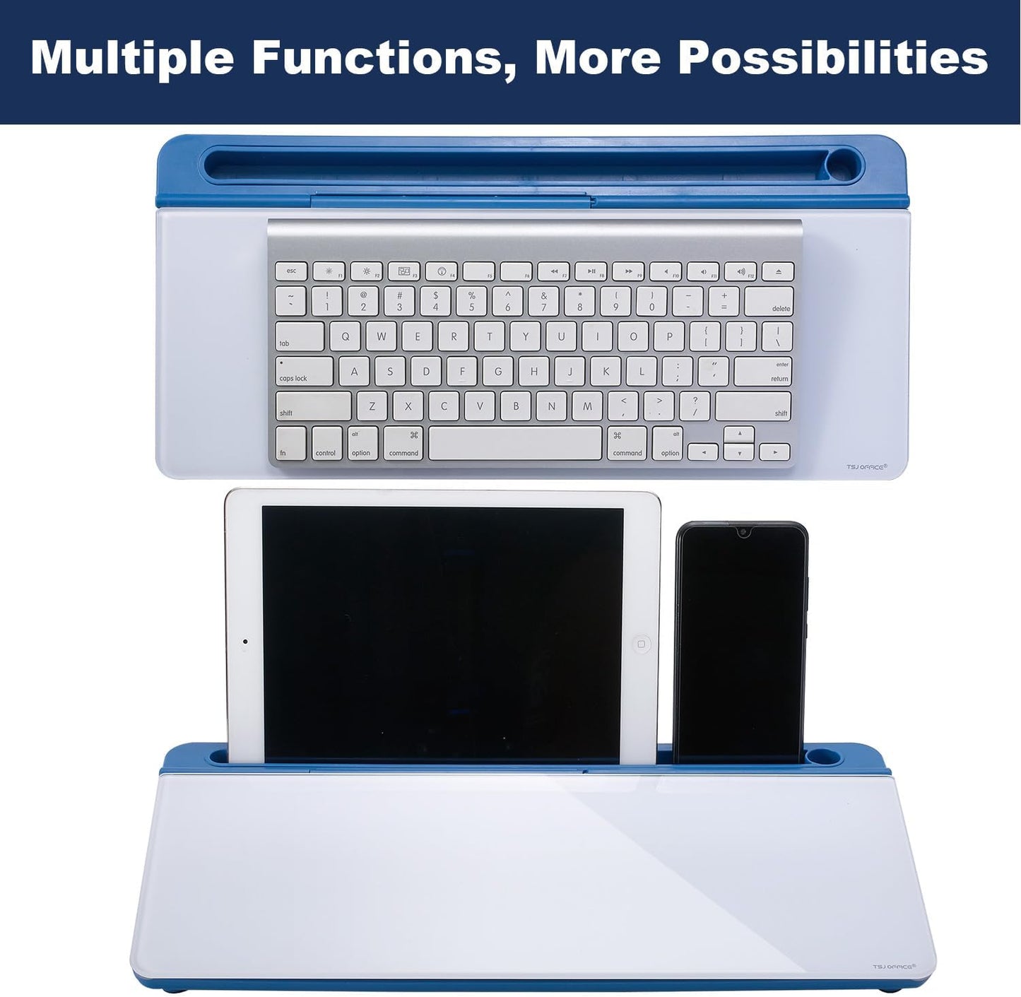 TSJ OFFICE Whiteboard Weekly Dry-Erase-Board - Desktop White Board Calendar Desk Organizers with Accessories Computer Keyboard Stand with Drawer, for Office, Home, School Supplies - White Calendar