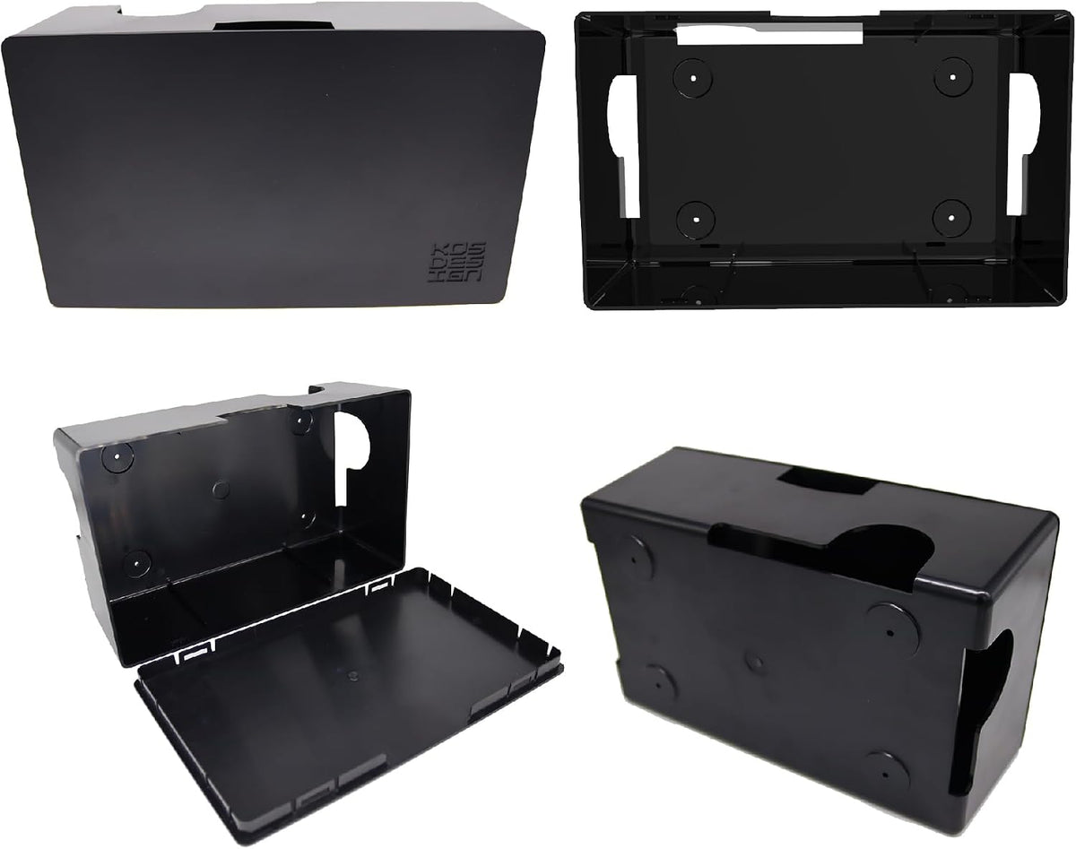 Cable Management Box ABS 12.6x7.9x4.5in, White, Mounting Kit Included