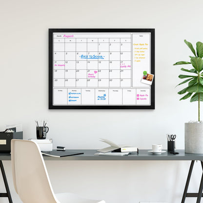 3-in-1 Dry Erase Calendar for Wall, Magnetic Surface Calendar Whiteboard