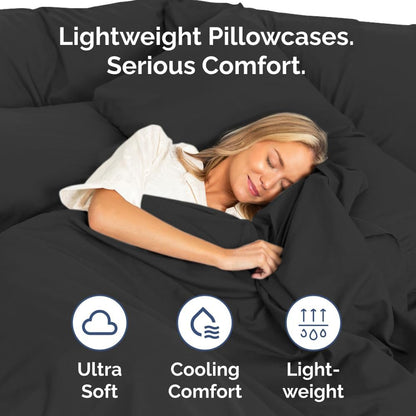 Standard Pillow Cases Set of 10 - Ultra Soft Hotel Quality Pillowcase Covers - Comfy, Cozy & Wrinkle Free - Shrink, Stain and Fade Resistant - Machine Washable Pillow Protectors - 10 Pcs Set - White - Colors B