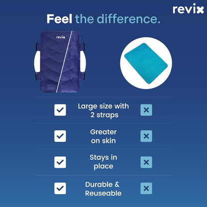 REVIX XXL Full Back Ice Pack Wrap, Reusable Gel Cold Compress for Upper and Lower Back, Long-Lasting Flexible Ice Pack for Muscle Fatigue, Soreness, and Post-Workout Recovery