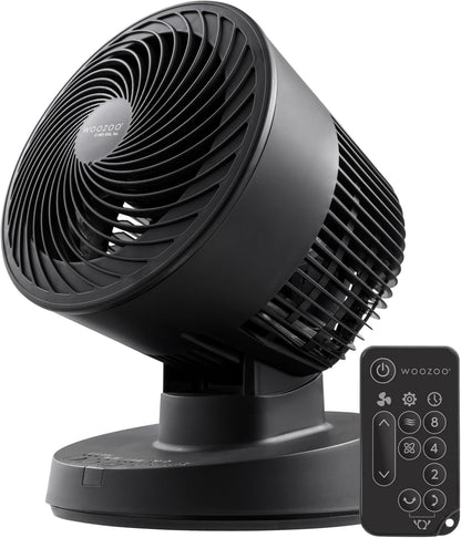 IRIS USA WOOZOO Air Circulator Fan with Remote, Oscillating, 5 Speeds, 82ft Max Air Distance, 90° Adjustable Tilt, 30db Quiet Motor, Small Fan for Bedroom, Office, Dorm, White
