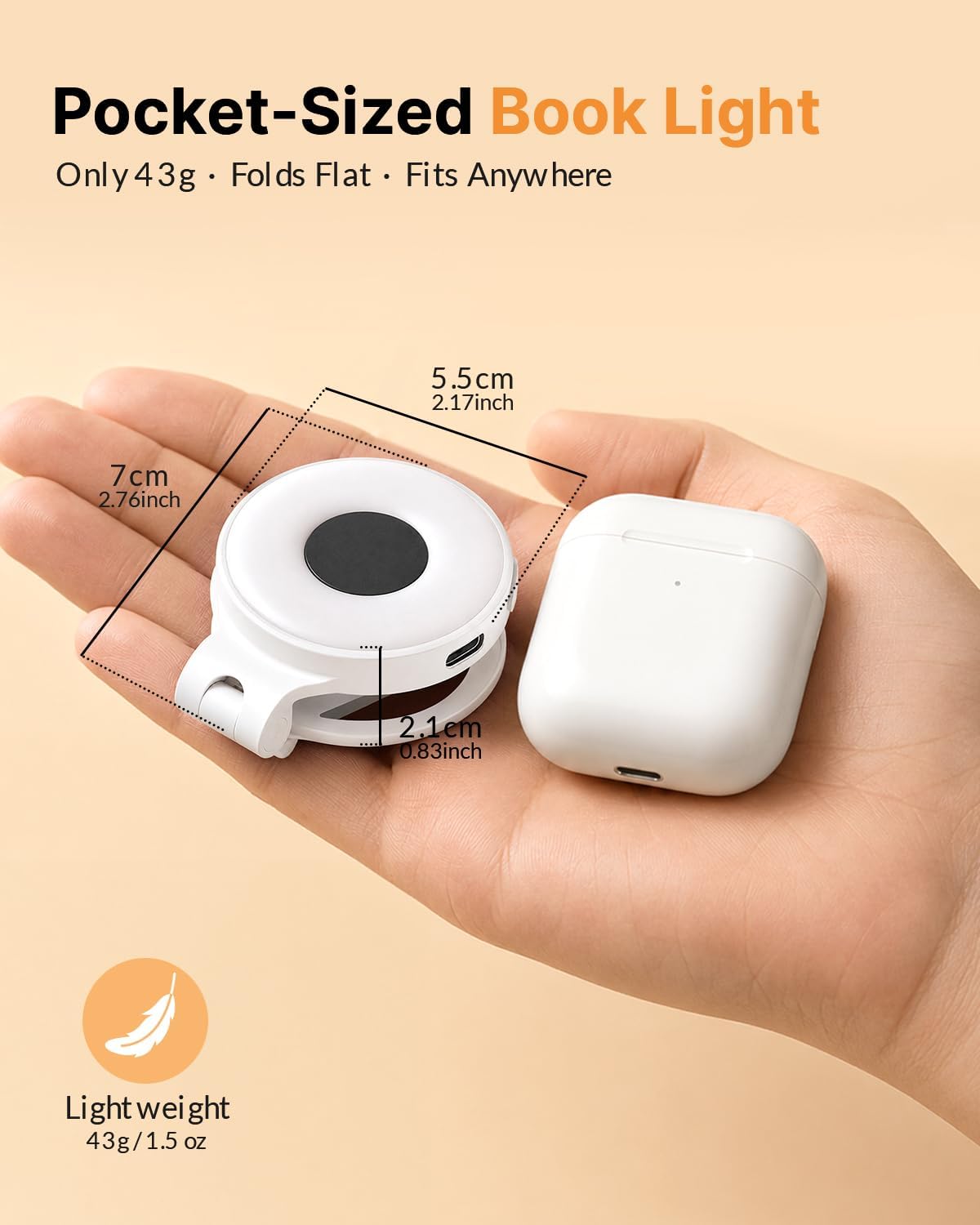 18 LED Rechargeable Clip On Book Light for Reading in Bed