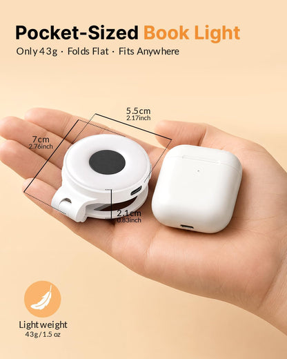 18 LED Rechargeable Clip On Book Light for Reading in Bed