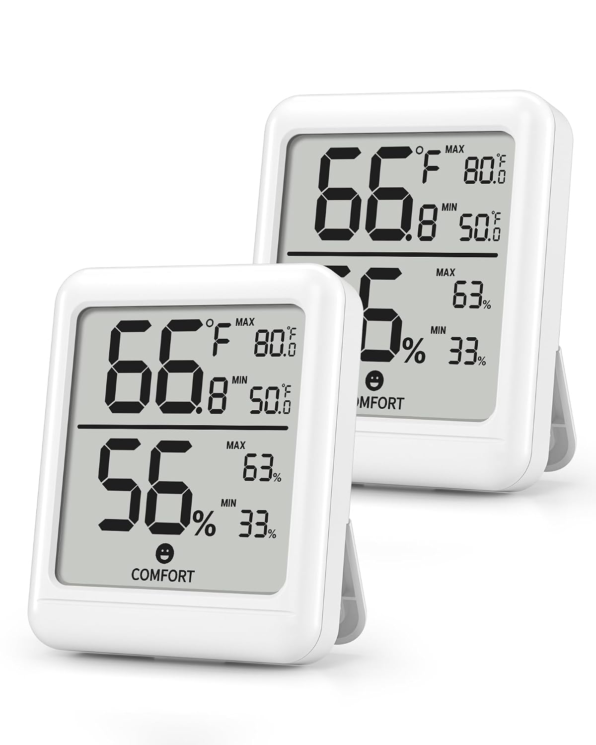 BN-LINK Digital Hygrometer Indoor Room Thermometer, Accurate Temperature and Humidity Meter with Large LCD Monitor for Home, Bedroom, Terrarium, Incubator, Greenhouse, 1 Pack