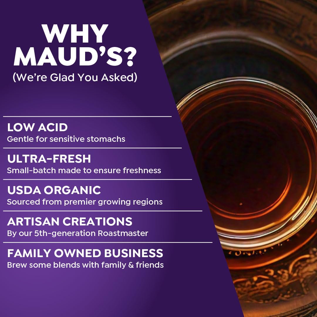 Maud's Organic Chamomile Lavender Tea Pods, 24 ct, Single Serve Pods – 100% Gourmet Blended Tea Leaves, Compatible with Keurig K Cups Maker