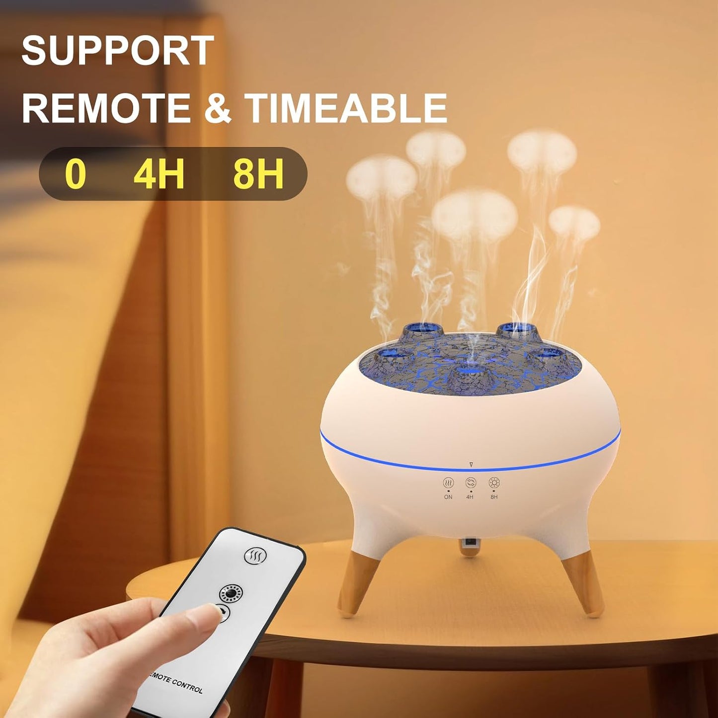 Colorful Flame Fire Diffuser Humidifier, Ultra-Quiet Aroma Essential Oils Aromatherapy Diffusers for Large Room, Bedroom, Office (Timeable, Waterless Auto off-150ml)