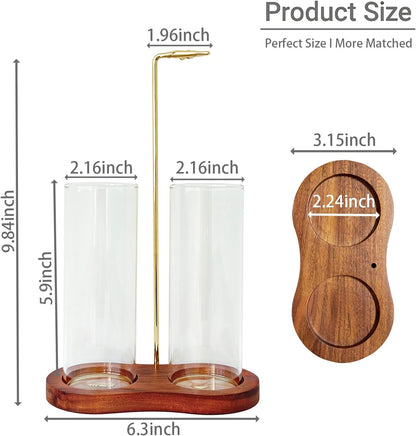 2 in 1 Incense Holder, Glass Incense Holder for Sticks, Anti-Ash Incense Burner with Removable Ash Catcher and Incense Storage for Yoga Meditation Spa Home Decor (Size A)