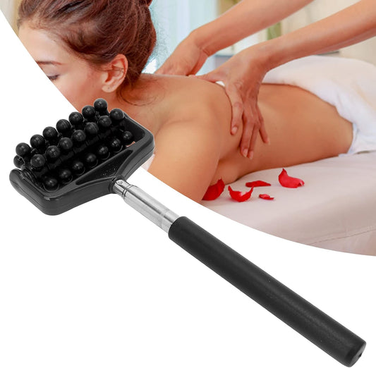 Ymiko Massage Stick for Men and Women – Telescopic Granular Body Roller for Neck, Back, Legs – Portable Home Muscle Relief Tool (Black)